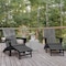 Flash Furniture Gray Adirondack Chairs with Ottoman-Cupholder, 2PK 2-LE-HMP-1045-110-GY-GG - alternate 1